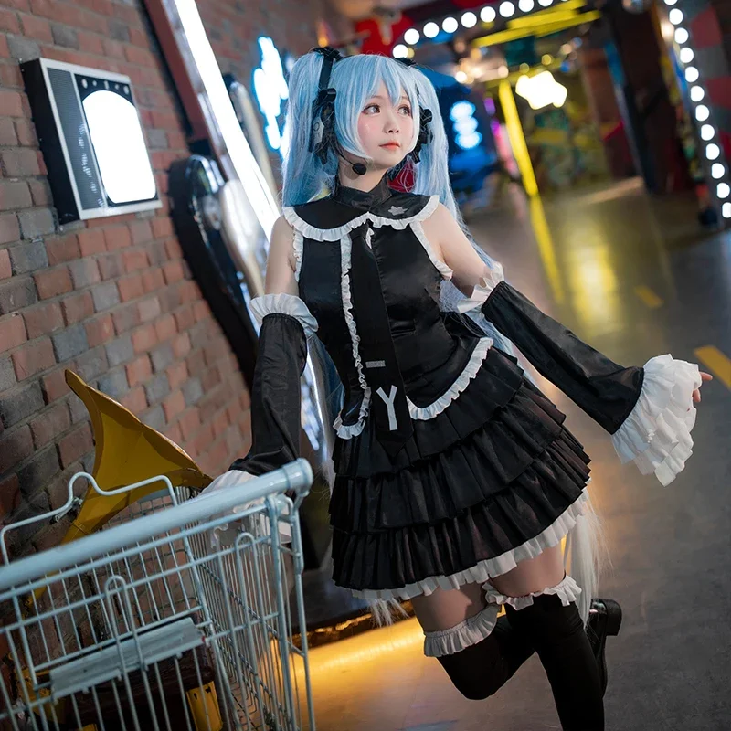 <MIKUさん専用>【Sサイズ】ブラックドレス Miku Cosplay Maid Uniform Costumes Black Leather Miku