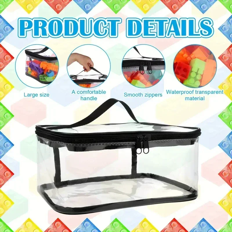 Large Capacity Transparent Mesh Zipper Toy Storage Bag Puzzle And Block Organizer Ideal for Toy & Building Block Storage