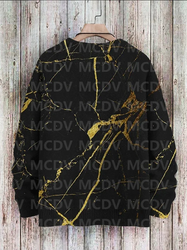 Simple Gradient Art Knit Pullover Print Casual Sweatshirt Women For Men Sweater