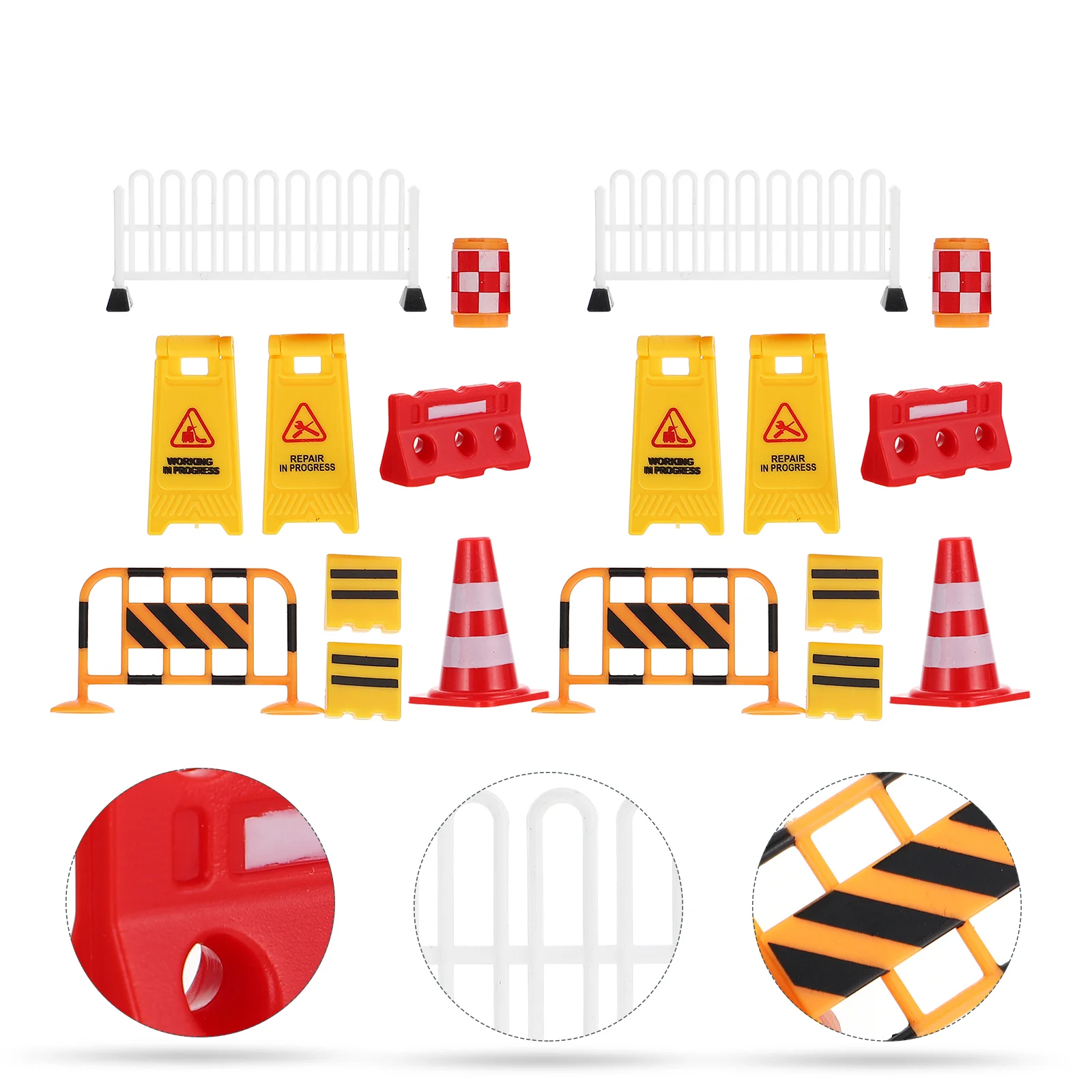 18 Pcs Road Sign Barricade Toy Traffic Toys Scene Early Education Plastic Kids Models