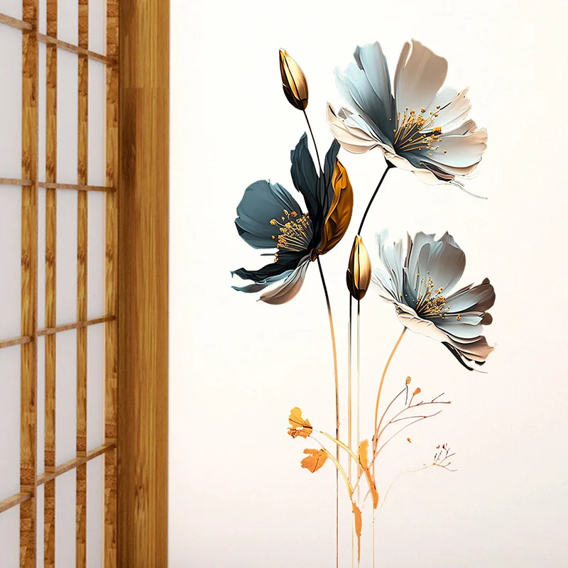 Watercolor Yumeiren Flowers Wall Stickers for Bedroom Living Room Home Decoration Wall Decal 12 Watercolor Yumeiren Flowers Wall Stickers for Bedroom Living Room Home Decoration Wall Decal