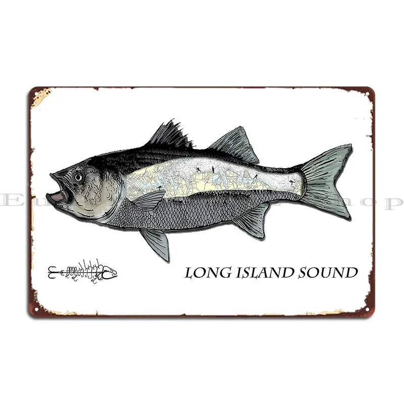 Long Island Sound Fishing Metal Platform Poster Bar Cave Bar Cave Club Club Bar Personalizzato Tin Sign Poster
