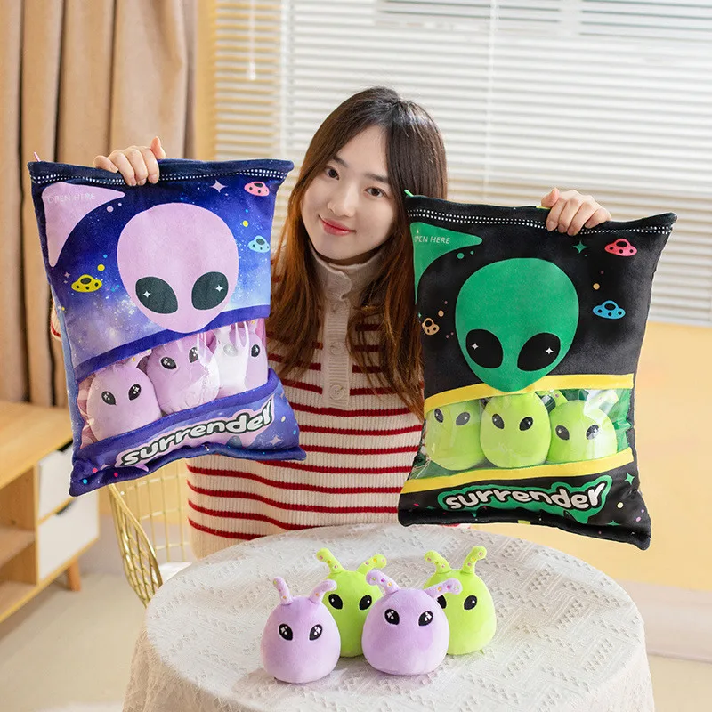 Creative Alien Caterpillar Monsters Throw Pillow Toy 5Pcs/bag Snack Stuffed  Plush Pillow Cushion Soft Kids Girl Toys Home Decor children s monsters cotton slippers girl s autumn and winter baby s fur home shoes boy s cartoon plush slipper