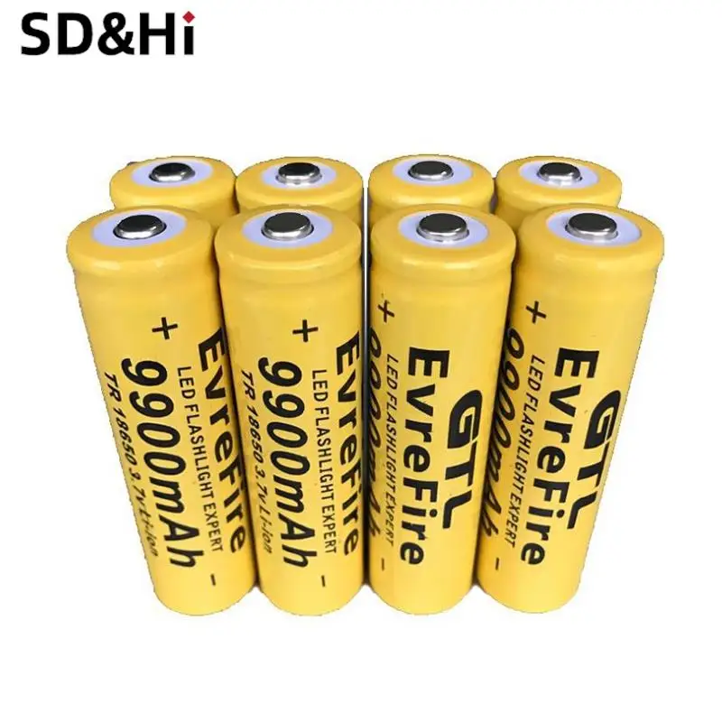 18650 Battery Rechargeable Battery 3.7V 18650 9900mAh Capacity Liion Rechargeable Battery For