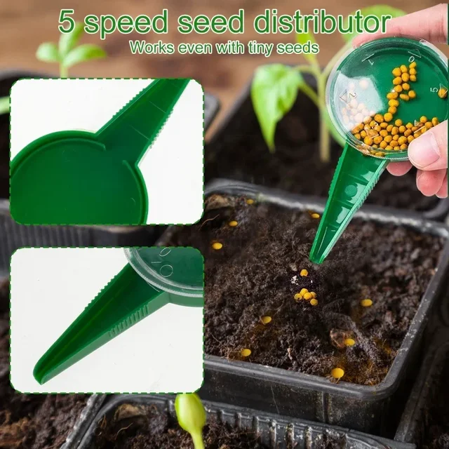 1pcs Garden Plant Seed Sower 5 File Adjustable Planter Hand Held Seeding Dispenser Accessory Flower Grass Plant Seeder 2