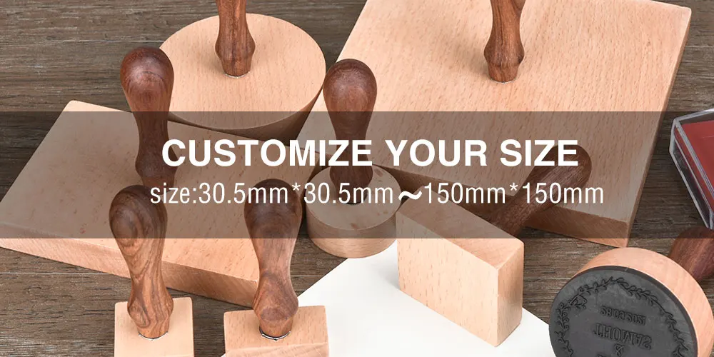 Description Picture 3 of itemPersonalized Stamps Wood Weddding Seal Stamp Logo Wedding Invitation Retro Engraved Rubber Large Size Stamp Custom