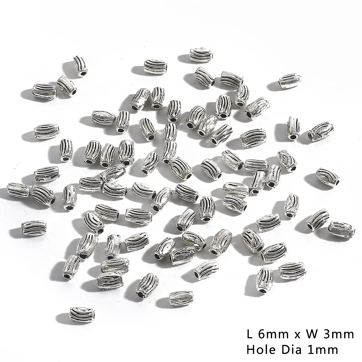 Set of 50/100 Vintage Silver-Tone Alloy Beads and Charms