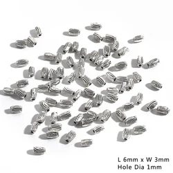 Set of 50/100 Vintage Silver - Tone Alloy Beads and Charms (6X3mm 100pcs)