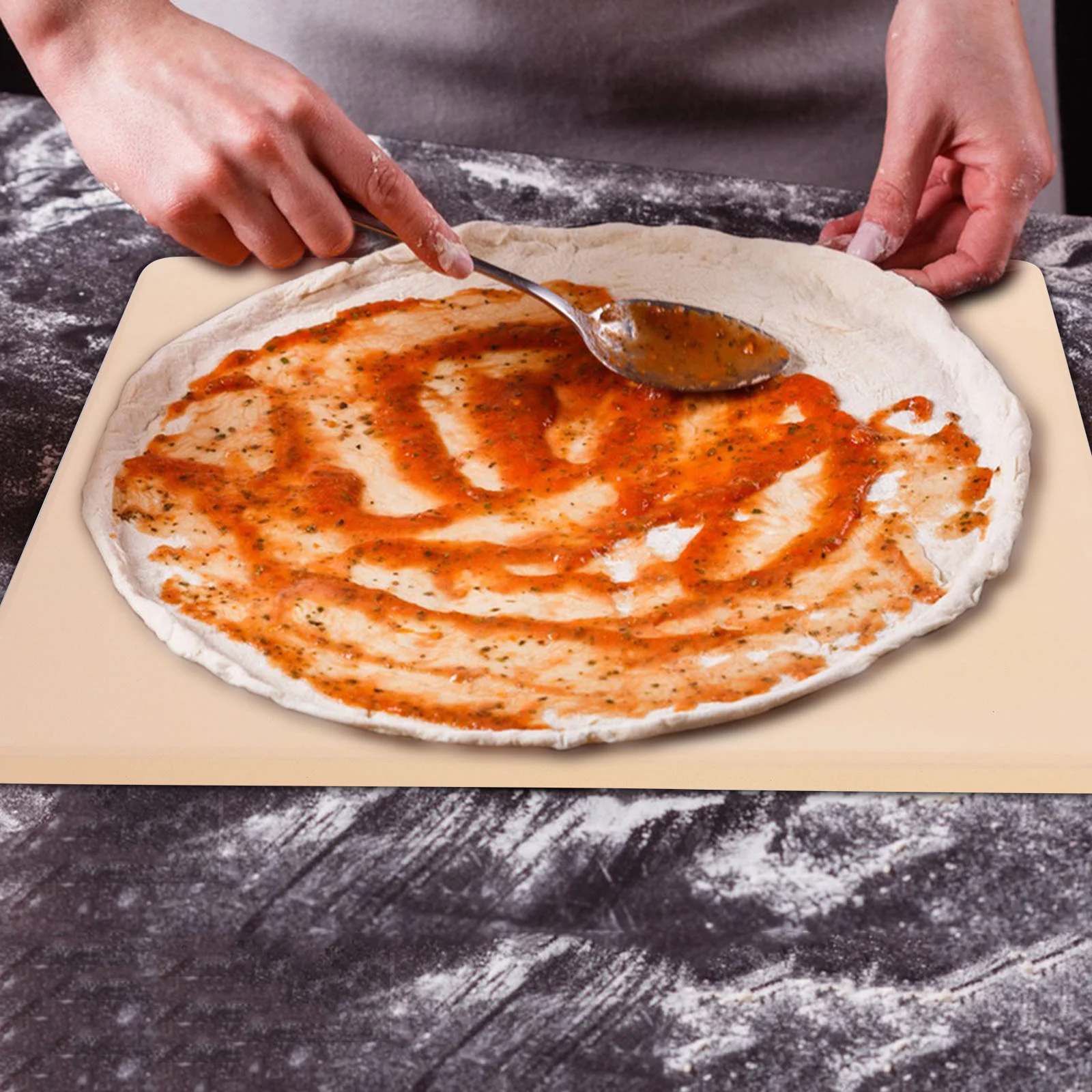 Square Pizza Stone Cordierite Bread Pan Baking Pizza Tools Cookware Set Grill Pan