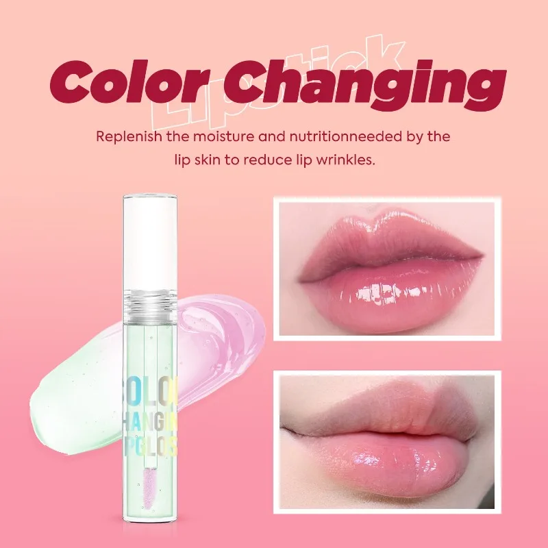 Color Changing Lip Glaze Moisturizing Lip Balm Replenishes Moisture Reduces Lip Lines Naturally Without Fading Clear Glass Lips laser dust free working table for laser cutting head glass changing for laser welder