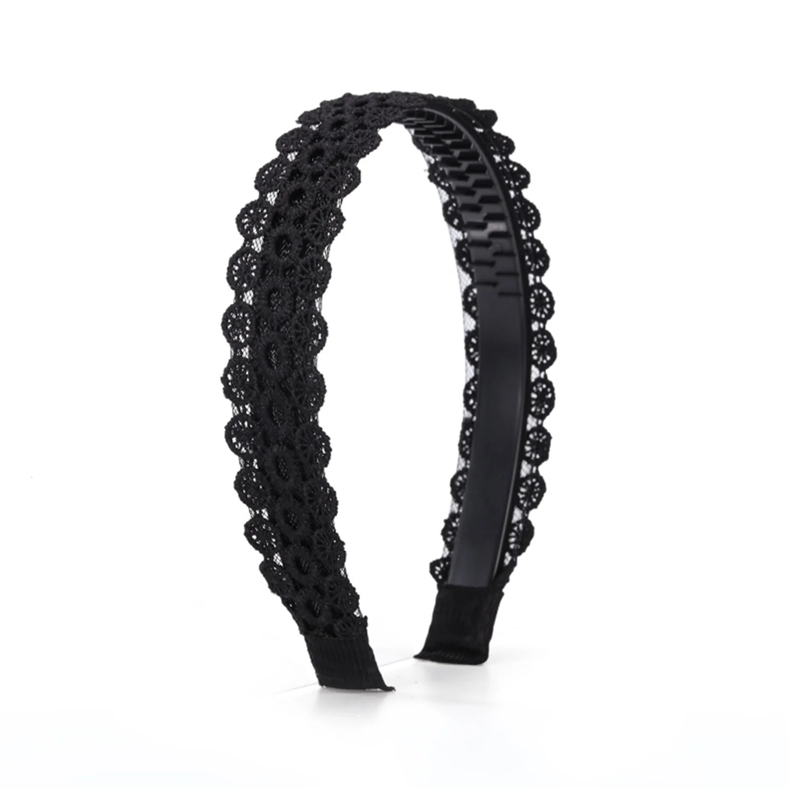 

Fashion Headbands for Women Gentle Embroidery Flower Hair Hoop with Non-slip Teeth Holiday Party Costume Decoration