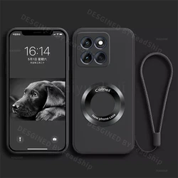 Magnetic Wireless Charging Silicone Phone Case with Screen Protector for Edge 60 Neo (Black)