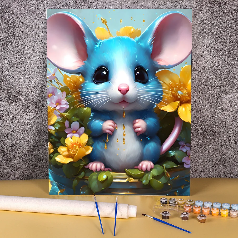 

DIY Cartoon Mouse Painting By Numbers Animals Paint By Numbers For Adults Kids Picture 50x70cm Decor Home Wall Art Crafts