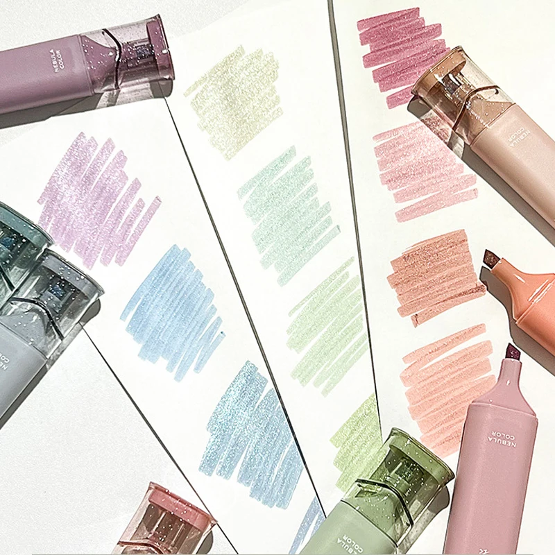 4 Pcs/Set Nebula Color Highlighter Pens Pastel Clear Colored Painting Art Markers for Diary Doodel Drawing Stationery