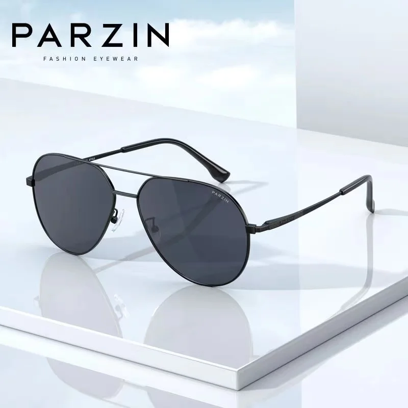 

PARZIN Pilot Polarized Sunglasses Men Nylon Lens Metal Alloy Frame Sun Glasses Male UV400 Glasses For Driving 8318