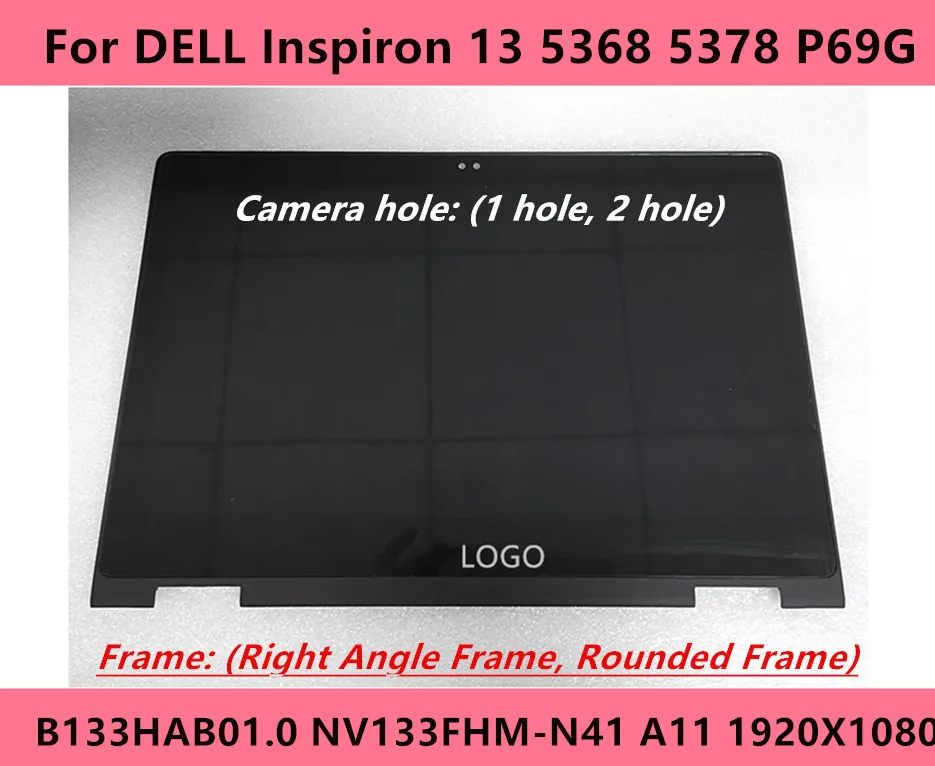 LCD Touch Screen 13,3'' Per Dell Inspiron 13 5368/5378 | B133HAB01.0 | Full HD 1080p | Con Digitalizzatore E Cornice | Sostituzione Schermo