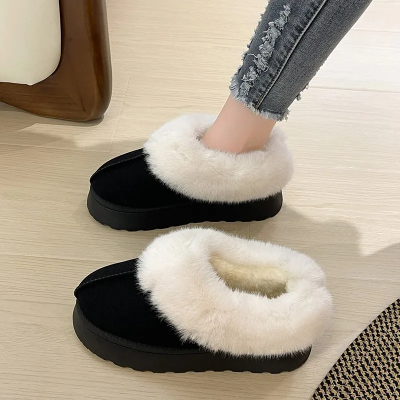 

Fur Warm Ankle Boots Women Flats Casual Shoes 2023 Winter New Chelsea Boots Designer Suede Short Plush Botas Zapatos Mujer