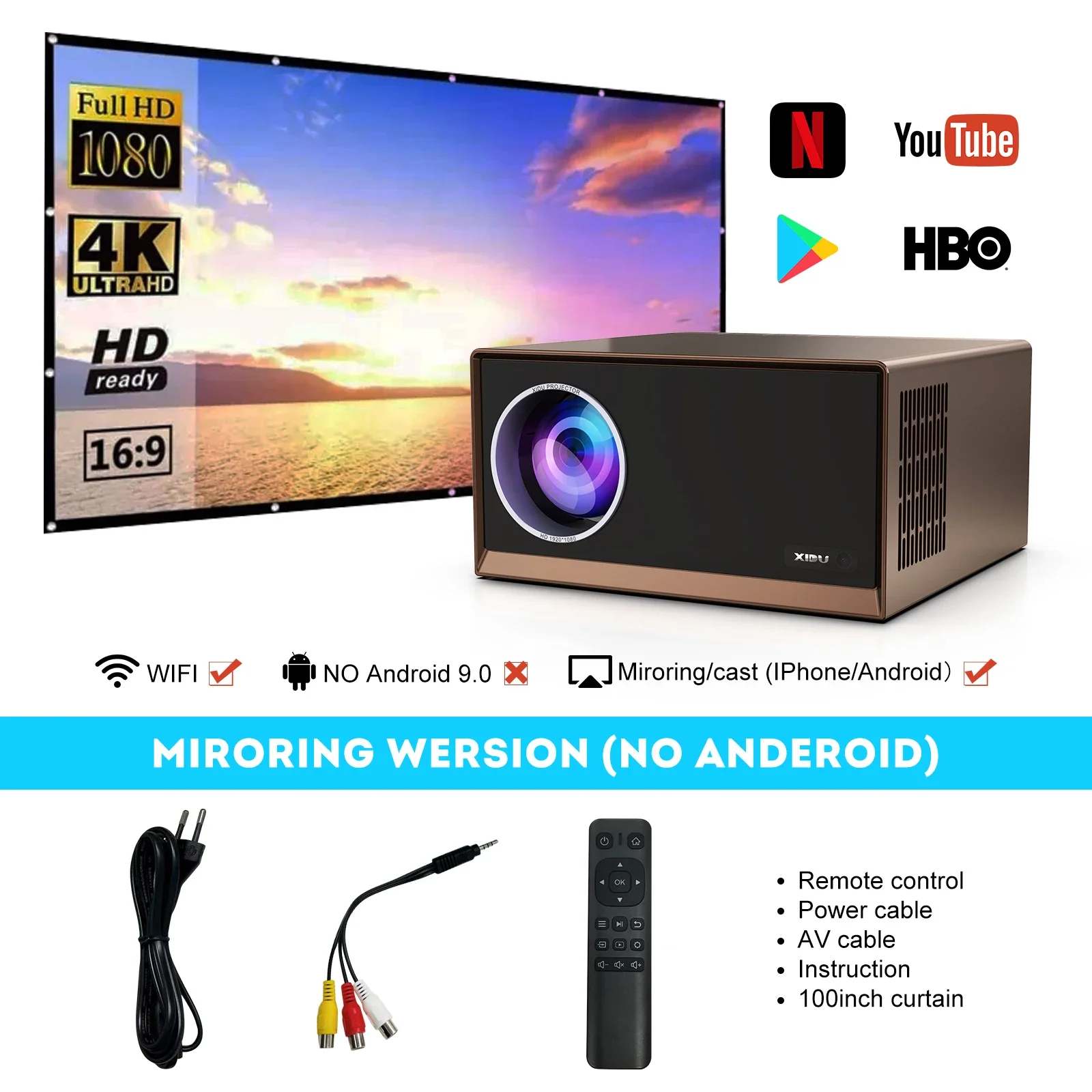 XIDU プロジェクター 4K対応 1080P フルHD 5GWi-Fi XIDU プロジェクター 4K対応 1080P フルHD 5GWi-Fi