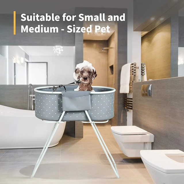 Elevated Dog Pet Bathtub Fold-able Small Medium Dog Washing Pool for Bathing  Shower Grooming Cat Kitten Bathtub Outdoor Indoor