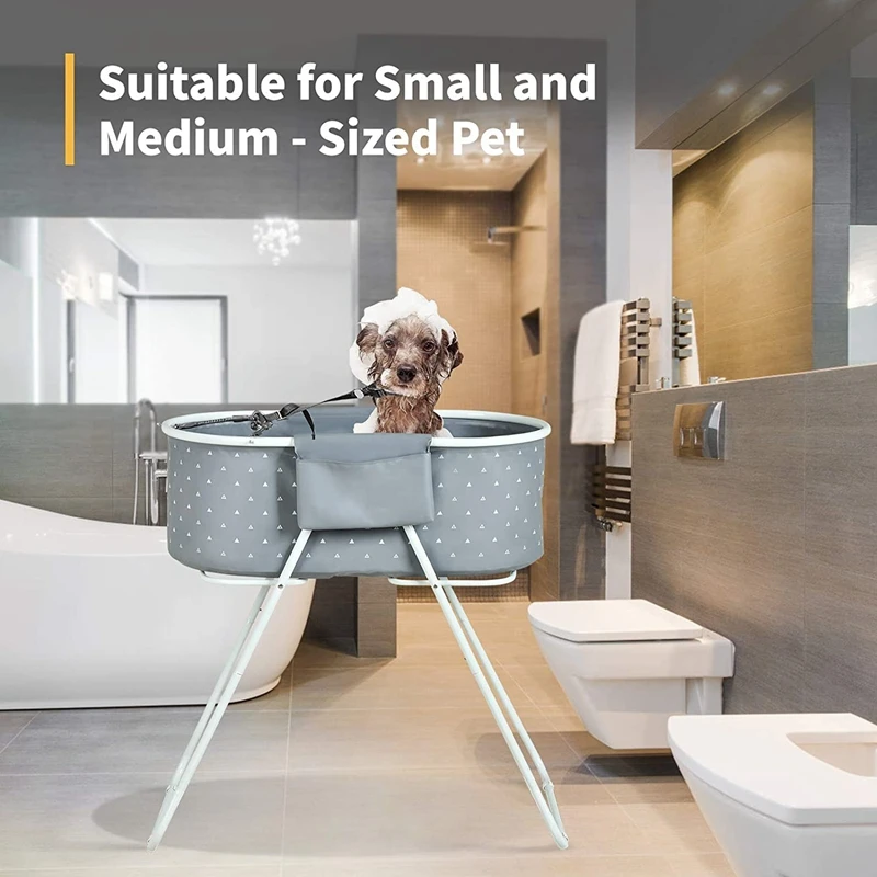 ElevatedDogPetBathtubFoldableSmallMediumDogWashingPoolfor