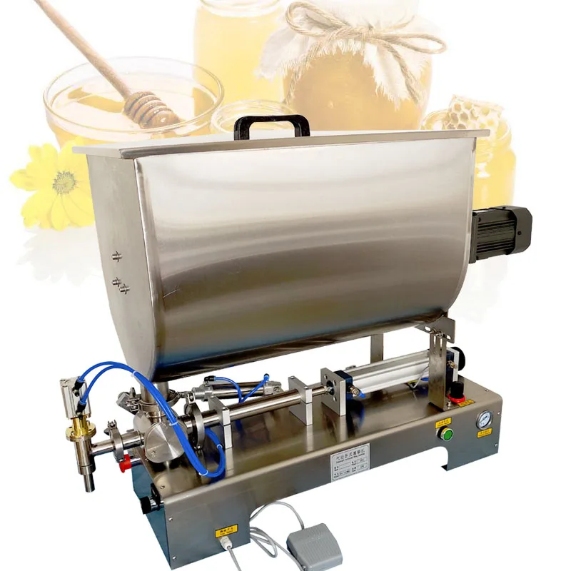 

80L Large Capacity Paste Liquid Filling Machine For Honey Shampoo Soap Water Pneumatic Filling Machine With Mixing Function
