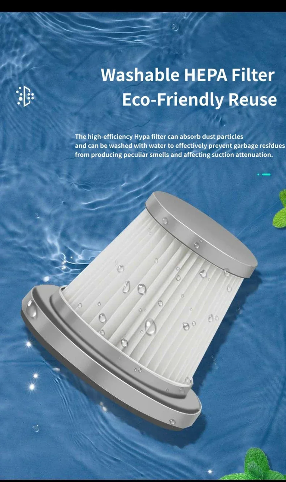 Mini car vacuum cleaner with strong suction and multifunctional nozzles.