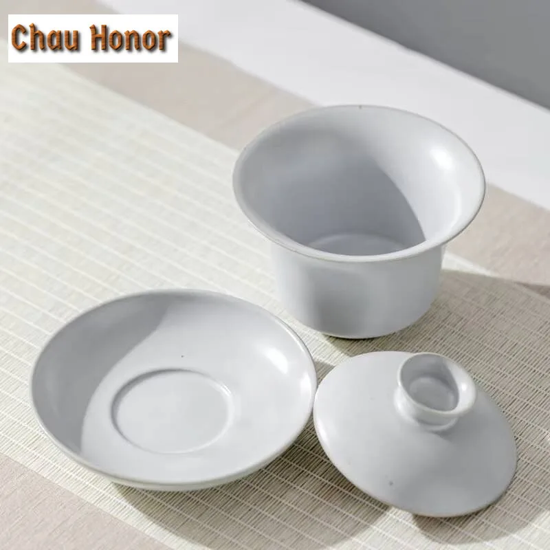 150ml Japanese Kiln Change Coarse Pottery Gaiwan Handmade Home Ceramic Sancai Cover Bowl Puer Kung Fu Tea Set Accessories Gifts