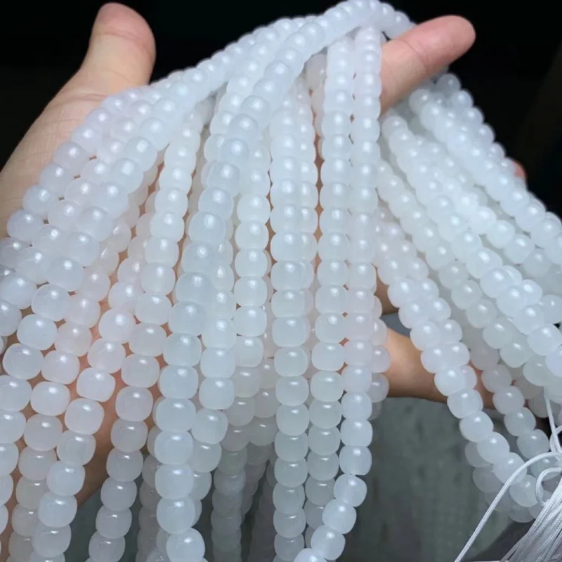 

Hetian White Jade 108 Beads Multi-Circle Bracelet Diy Necklace