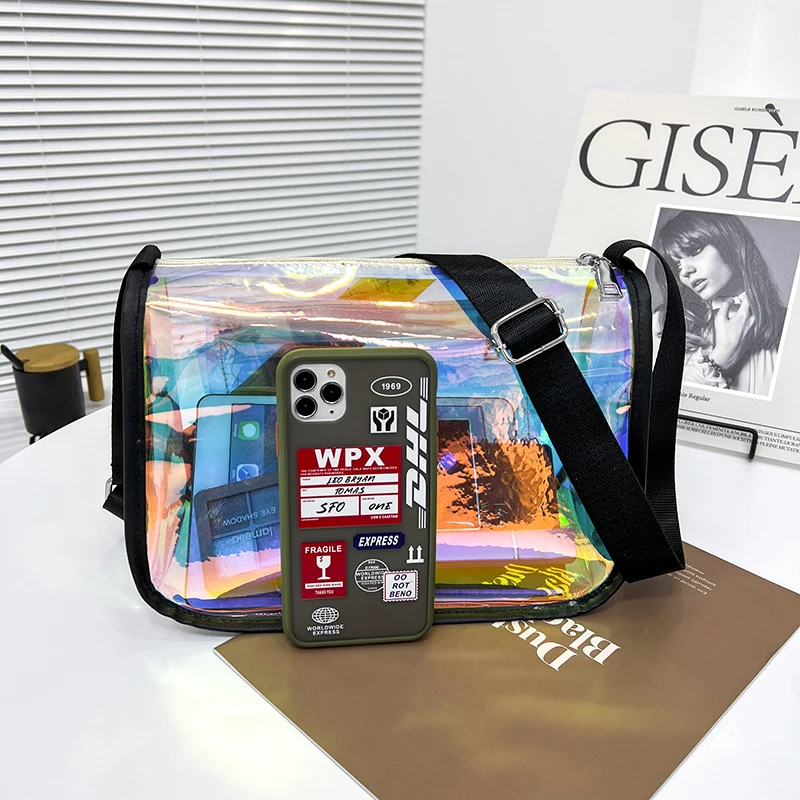 Borsa a tracolla Laser trasparente estiva per donna 2022 nuovo Design PVC Jelly Candy Colors borsa a tracolla trasparente da spiaggia