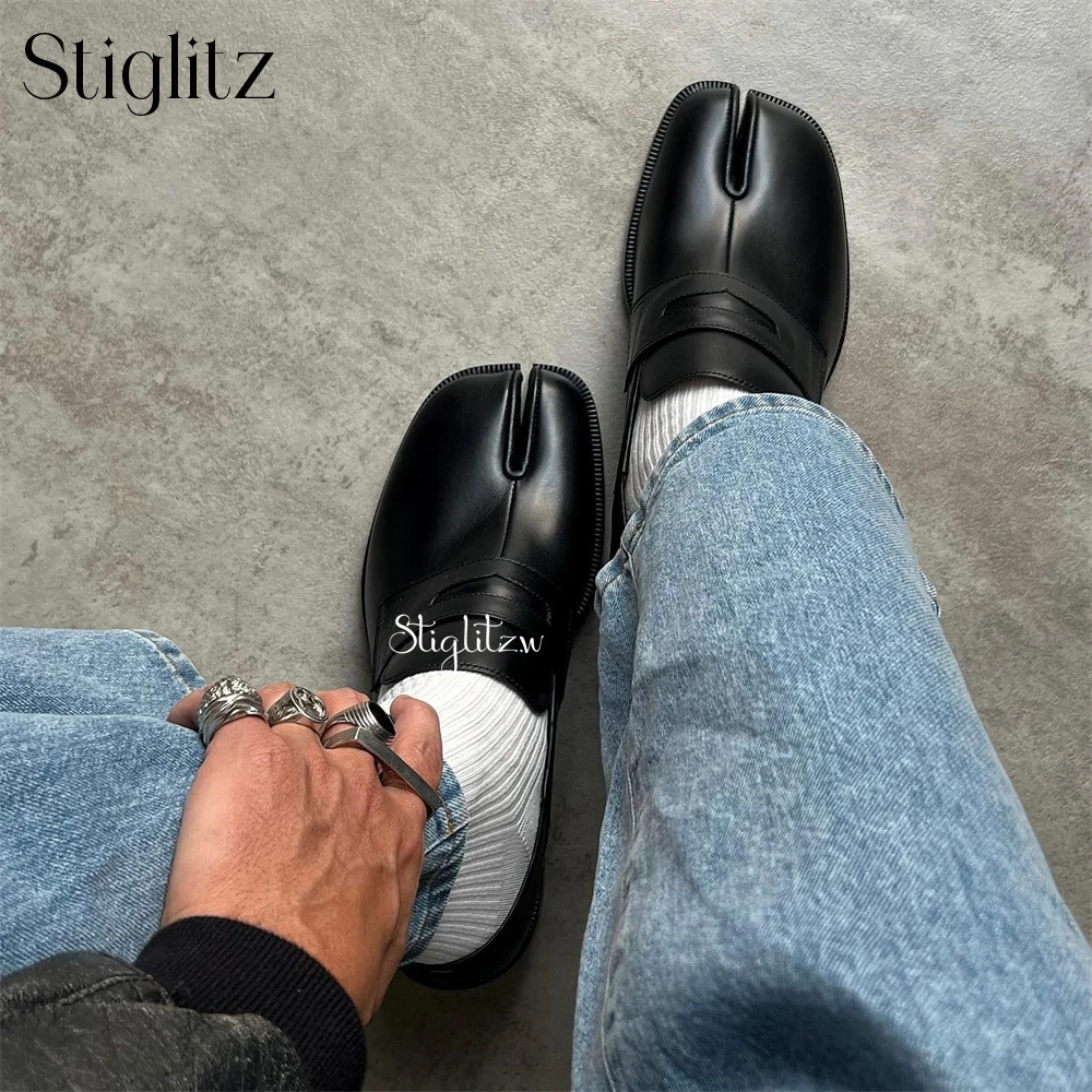 Leather shoes Tabi Loafers Slip-On Men's for men Custom