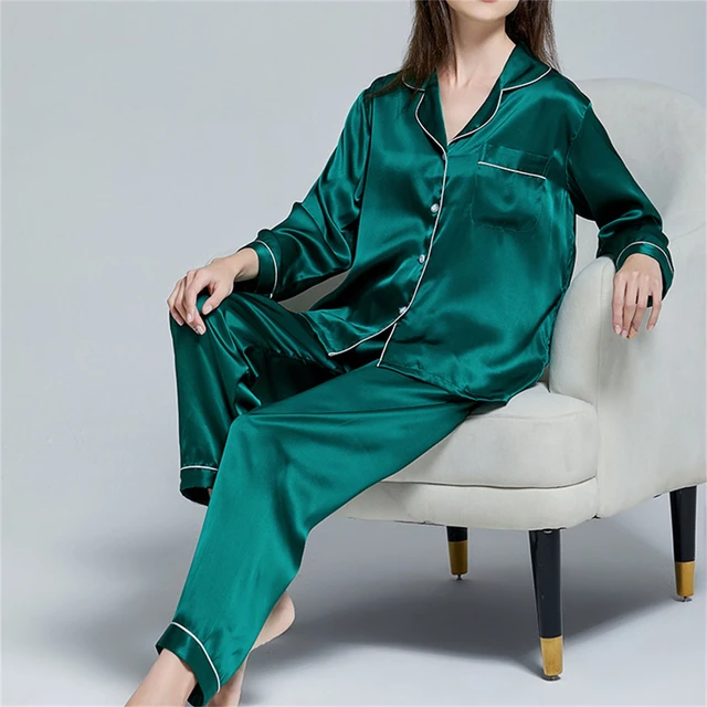 Pajamas Sets For Women 2023 Sexy Silk Women Pijama Sets Sleepwear  Long-Sleeve Cardigan Set Female Ice Silk Pyjamas Home Clothing - AliExpress