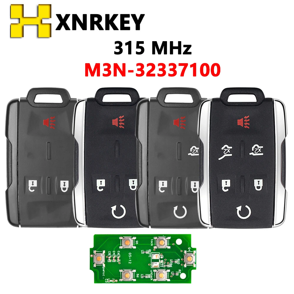 XNRKEY 3/4/5/6BTN Car Remote Key for Chevrolet 2014-2018 Silverado Colorado GMC Keyless Entry 315Mhz FCC M3N32337100 Car Key