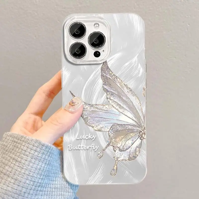 Butterfly Laser Silver Phone Case