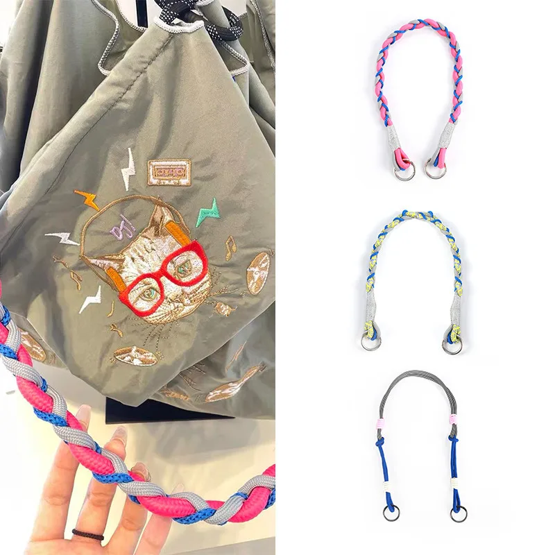 

Kawaii Ball Chain Creative Weaving Rope Cartoon Side Span Rope Double Button Twist Rope Weave Bag Shoulder Strap Girls Gifts