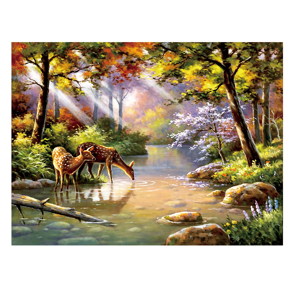 Forest Deer Cross Stitch DIY Kits Home Decoration Landscape Painting 11CT Printed Handmade Embroidery Crafts Set Animal Pattern
