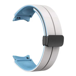 Magnetic Silicone Strap - No Gap Design Bracelet Band (Vintage white Blue)