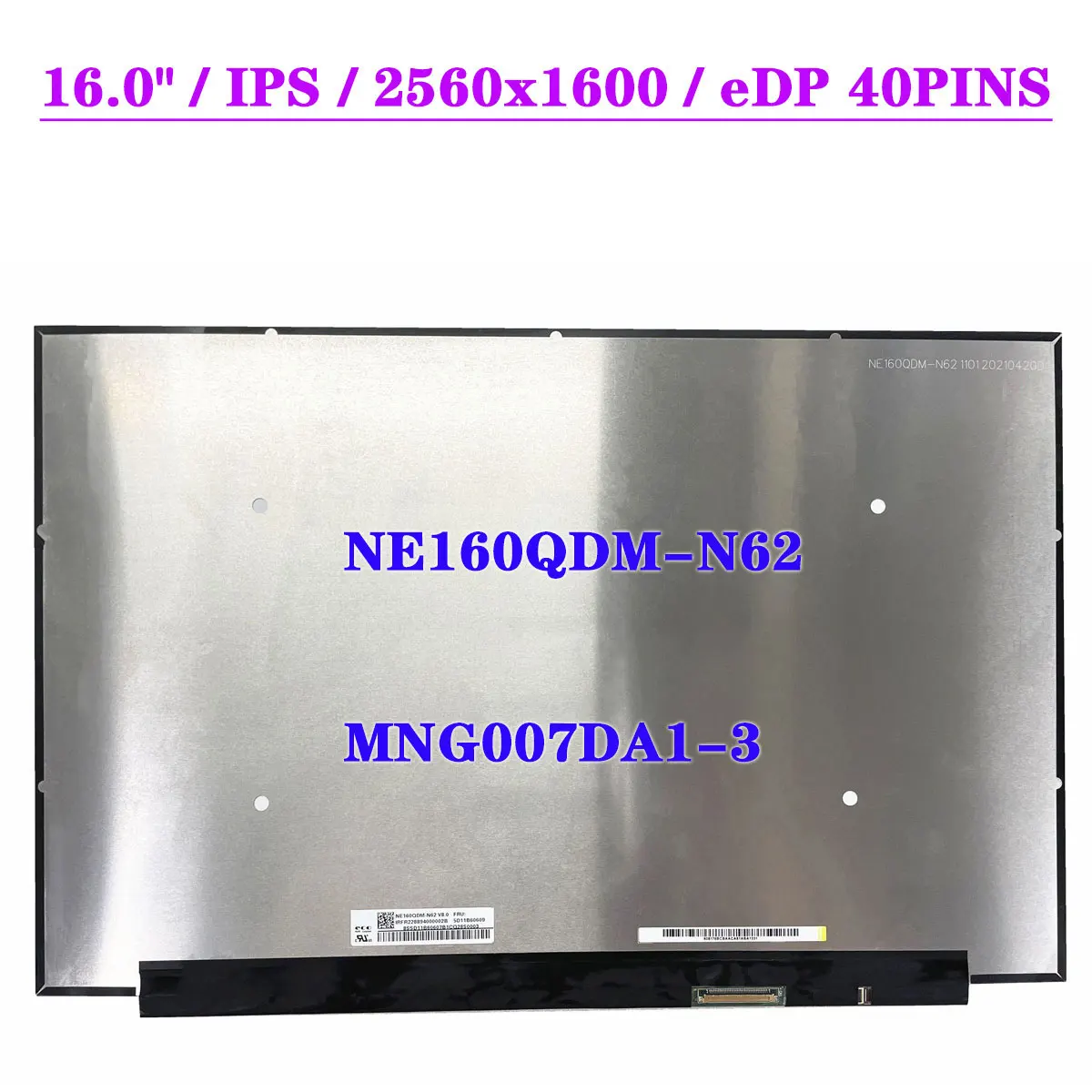 Dalle écran LCD MNG007DA1-4 16 Pouces 2.5K IPS 400nit LED - Mat - Neuf
