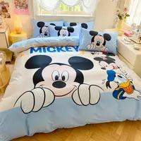 Parure de lit dessin animé, housse de couette pour chambre d'enfant, garçon et fille, literie simple, double, king size, Mickey, cadeau 5