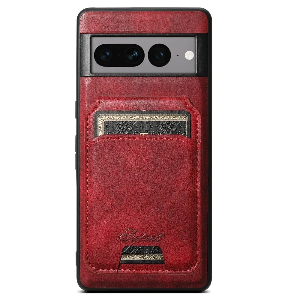 Dual Function Leather Wallet Case with MagSafe - Magnetic Phone Cover & Card Holder