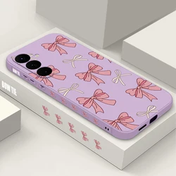 Pink Bow Soft TPU Phone Case Cover - Galaxy S26 (A847 Purple)