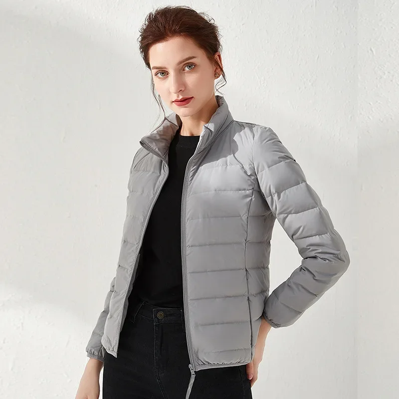 

2024 New Autumn Winter Women Casual Puffer Jacket Female Luxury 90% White Duck Down Seamless Ultra Lightweight Packable Jacket