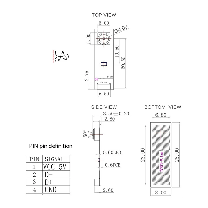 Фото Модуль камеры Pixel USB2.0 OV7675 30 Вт + USB-кабель 40 см для ноутбука №4