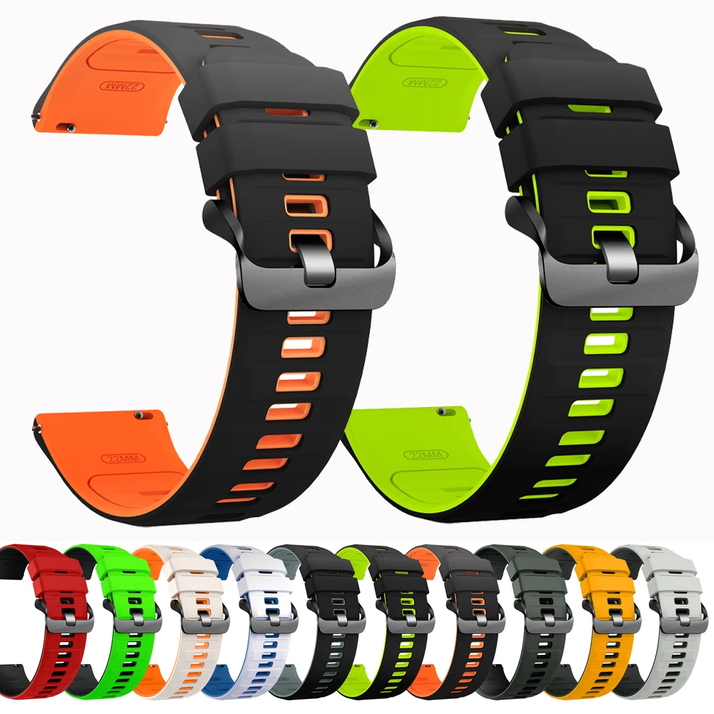 Silicone Sport Strap 22mm Watch Band - Smartwatch Accessories