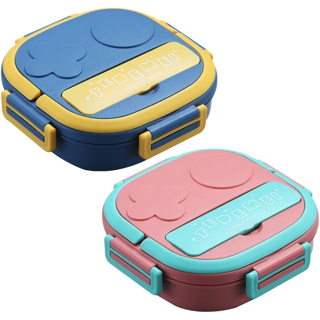 Lunches Snack Box 2 Compartments Insulated Lunch Box Leakproof Food Snack  Container Stainless Steel for Kids Toddler Girls Boys