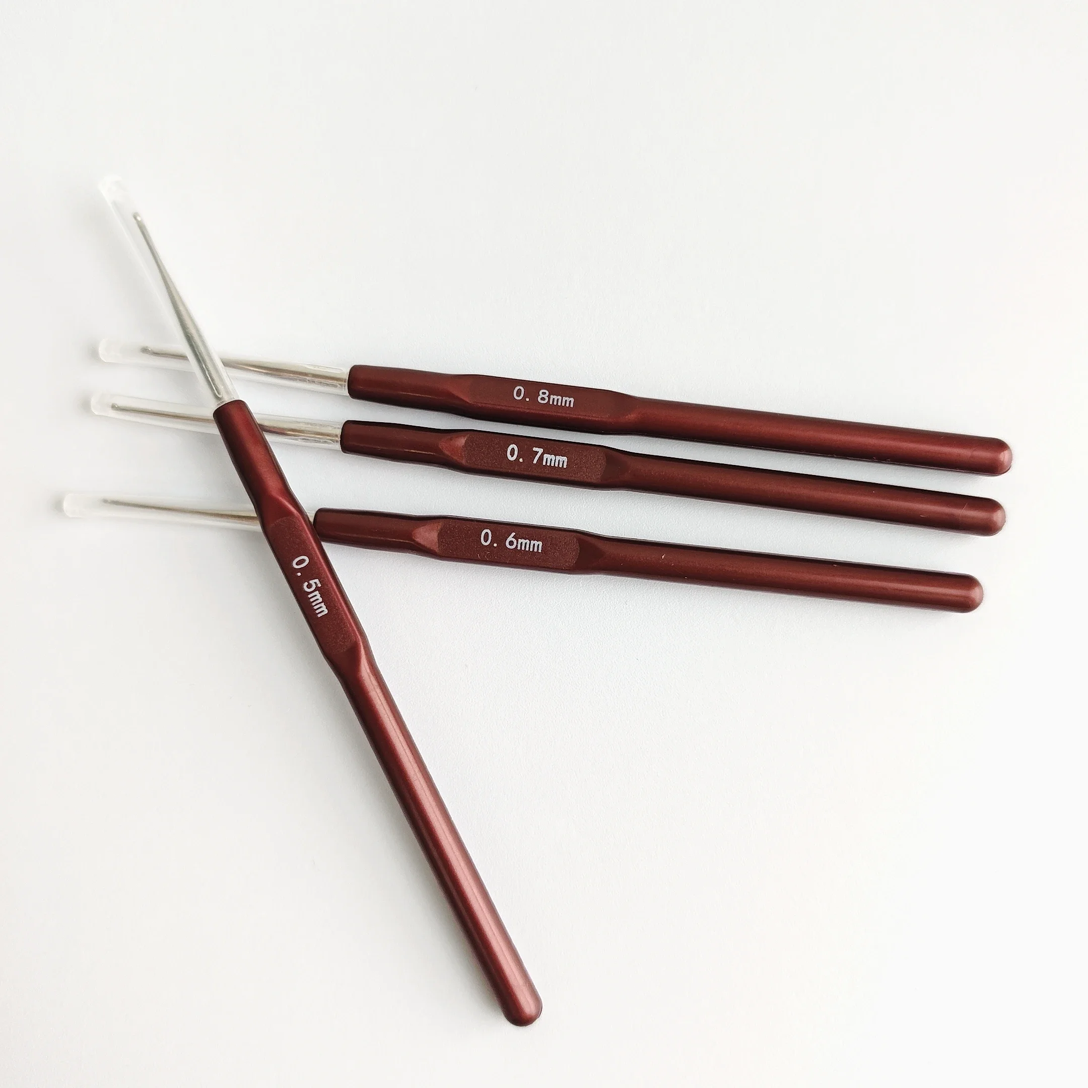 드레드락 헤어 위빙용 마이크로 크로셰 훅 - 금속 및 플라스틱 뜨개질 바늘 도구 0.5mm 0.6mm 0.7mm 0.8mm DIY