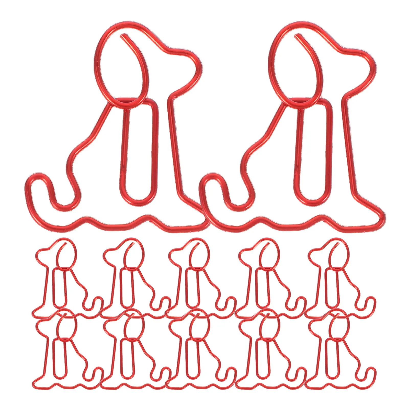50Pcs 귀여운 개 모양의 종이 클립 금속 동물 책갈피 클립 재미있는 사무용품 학교를위한 독특한 다기능 종이 클립