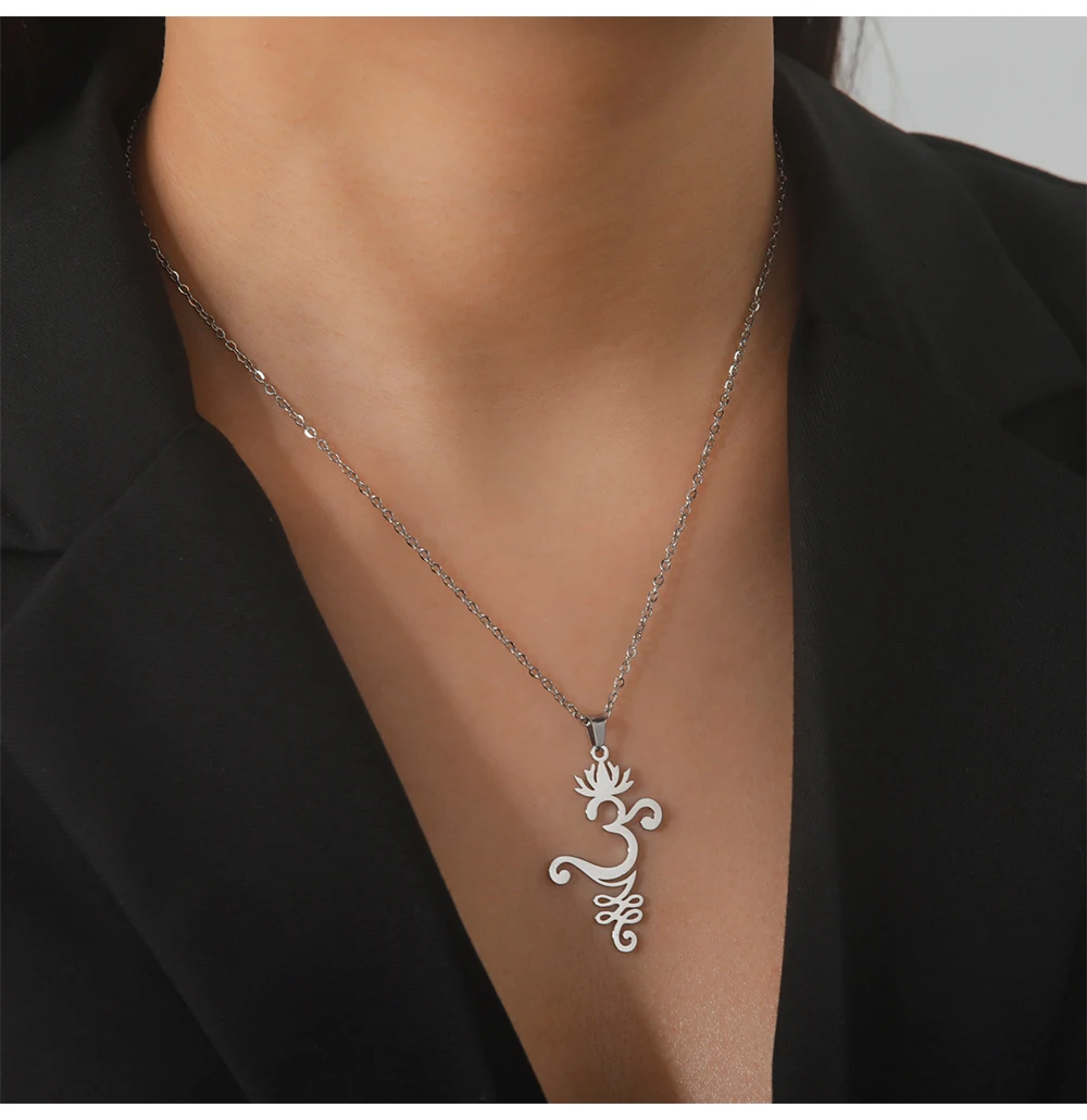 Großhandel Edelstahl Unalome Lotus Blume Charms Religiöse Amulett Anhänger Zubehör Für Ohrringe Halskette Schmuck Diy Machen – Detail 10