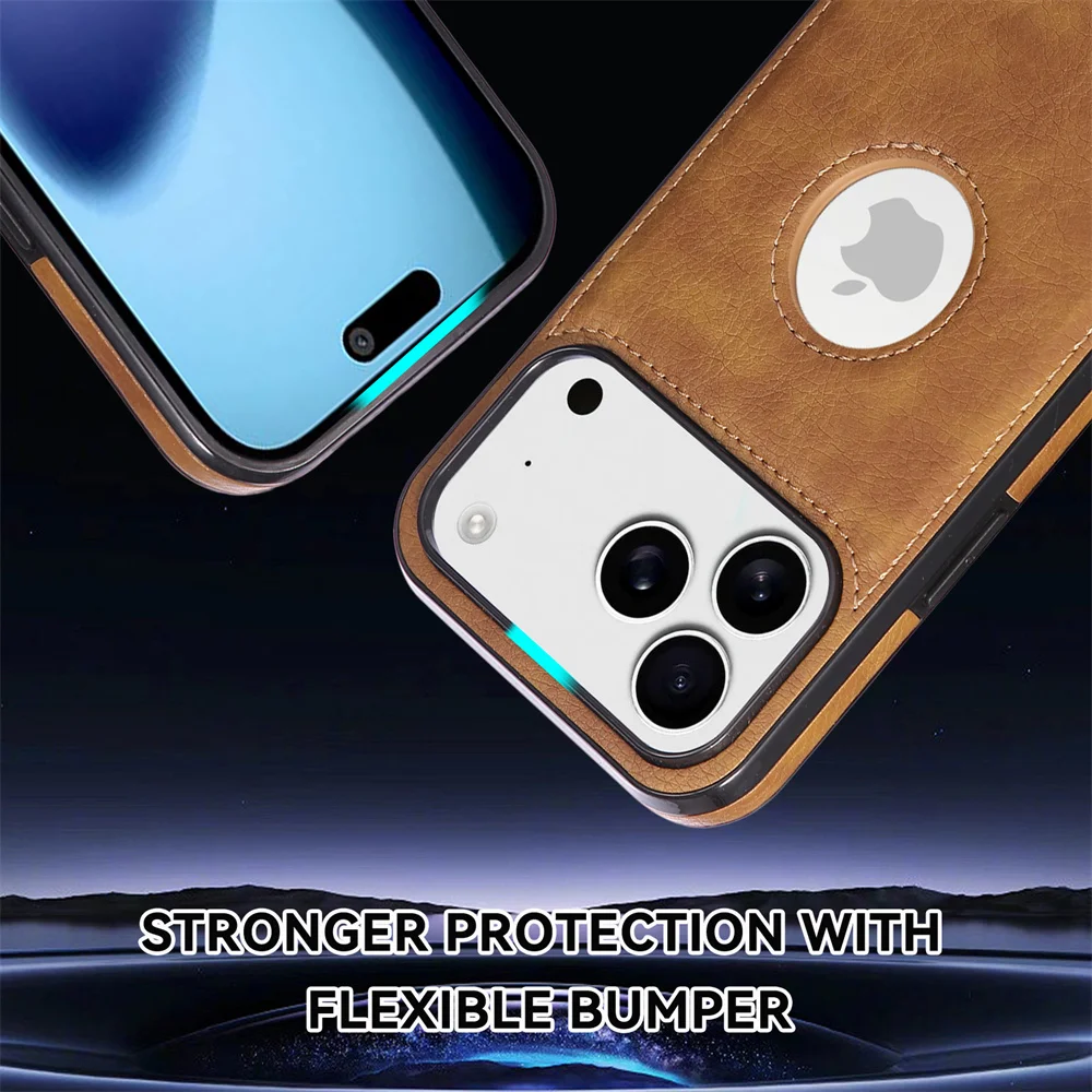 Ultra Thin Slim Business PU Leather Phone Case with Logo Display