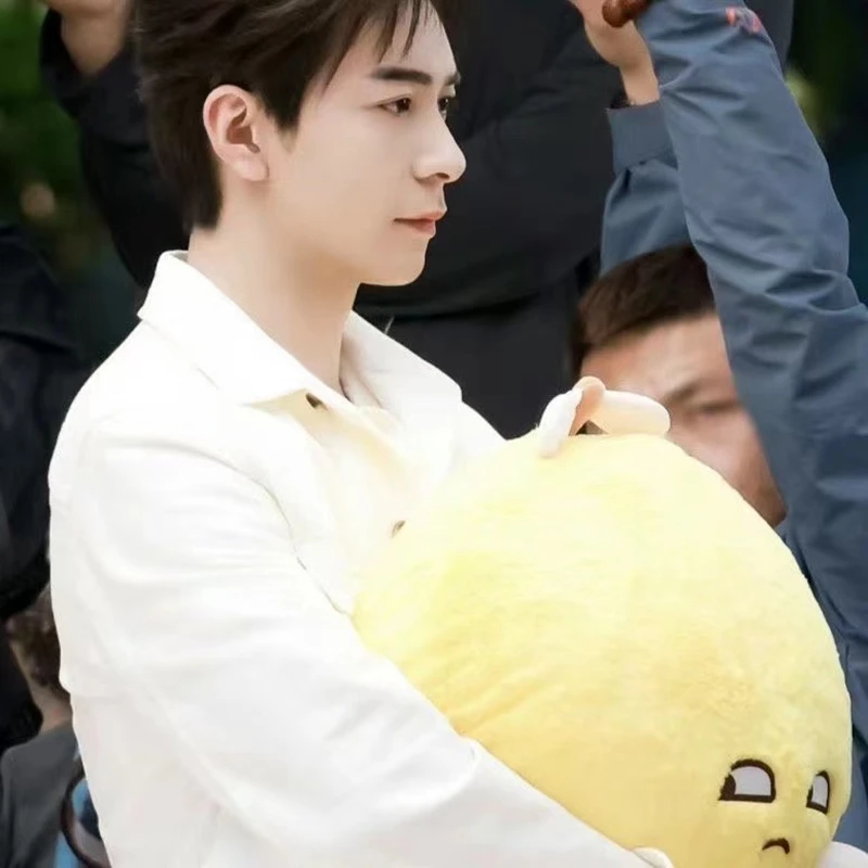50cm Yellow Lemon Plush Pillow Stuffed Round Fruit Seat Cushion with Arms Legs Disdainful Emotion Plushie Sofa Chair Decor Gift 2
