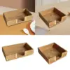 Tissue Paper Towel Storage Tray Wicker Napkin Basket Flat Napkin Holder Rattan Paper Tray for Home Tables Cafe Bathroom Decor 4